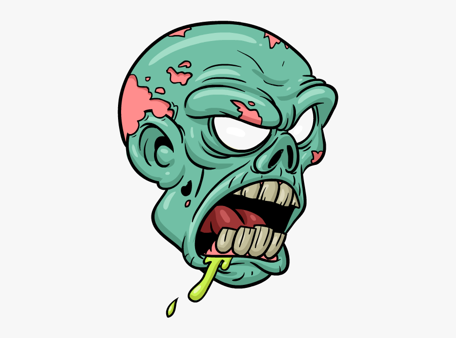 Zombie Face Coloring Page, Transparent Clipart