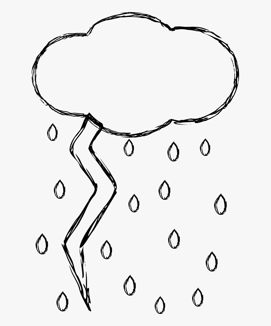 Draw A Thunderstorm With Lightning, Transparent Clipart