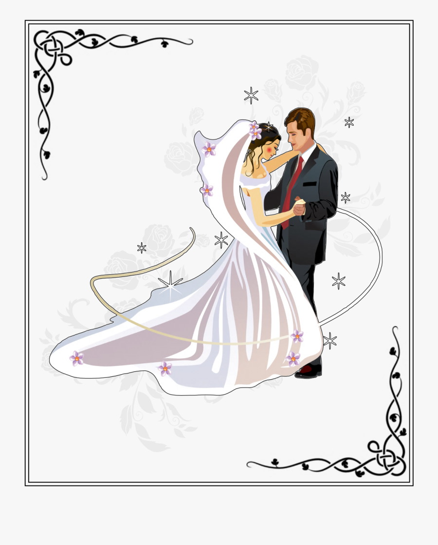 Bride And Groom Vector Png, Transparent Clipart