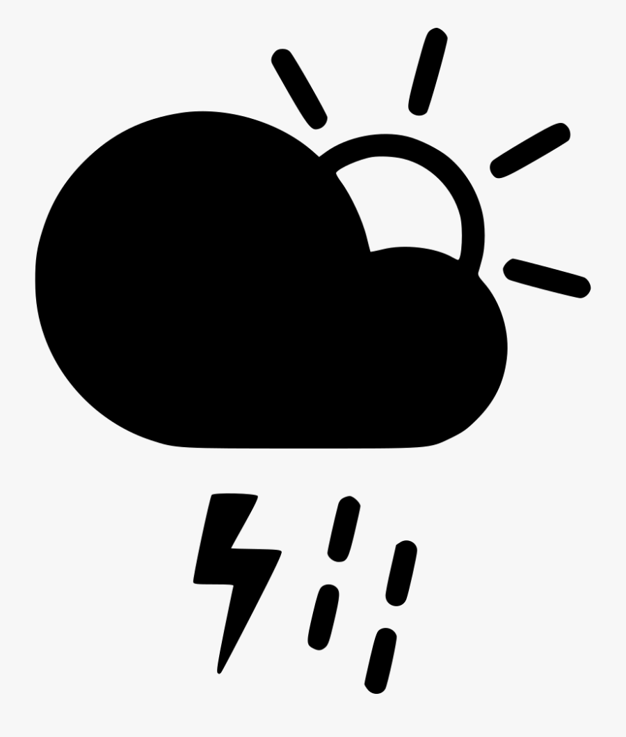 Day Thunderstorm Cloud Lightning Rain Shower Sun - Sun And Wind Icon, Transparent Clipart