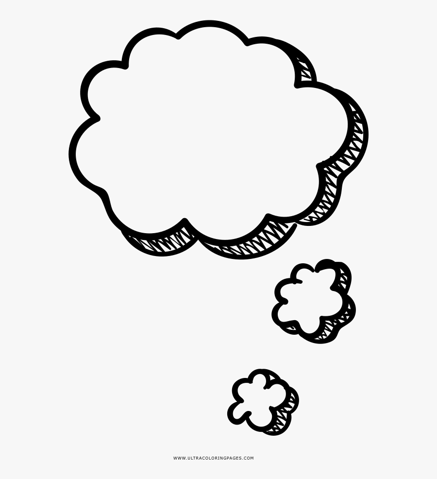 Transparent Thought Bubble Png Transparent - Thought Bubble Coloring Page, Transparent Clipart