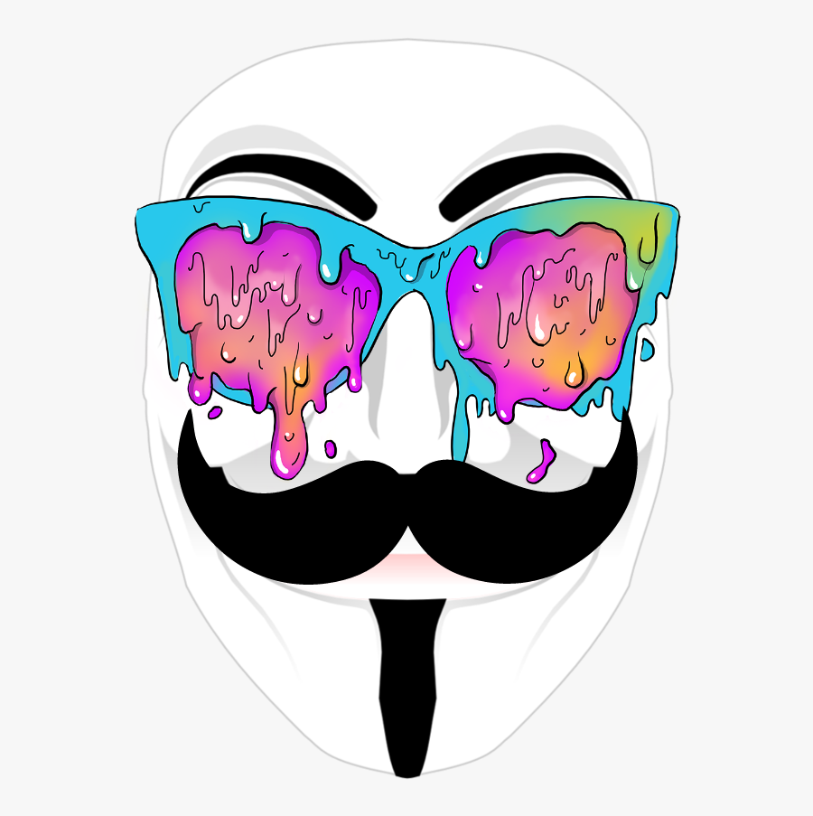 Colorful Colorsplash Popart Anonymous Mask Stickers, Transparent Clipart