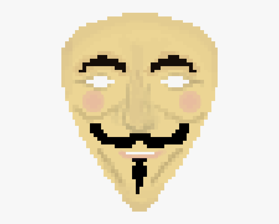 Guy Fawkes Mask Transparent - Pixel Wall Clock, Transparent Clipart