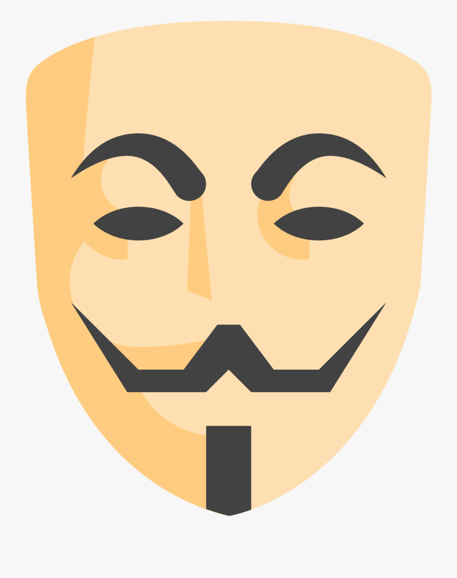 Anonymous Maske Png - Anonymous Mask Flat Design, Transparent Clipart