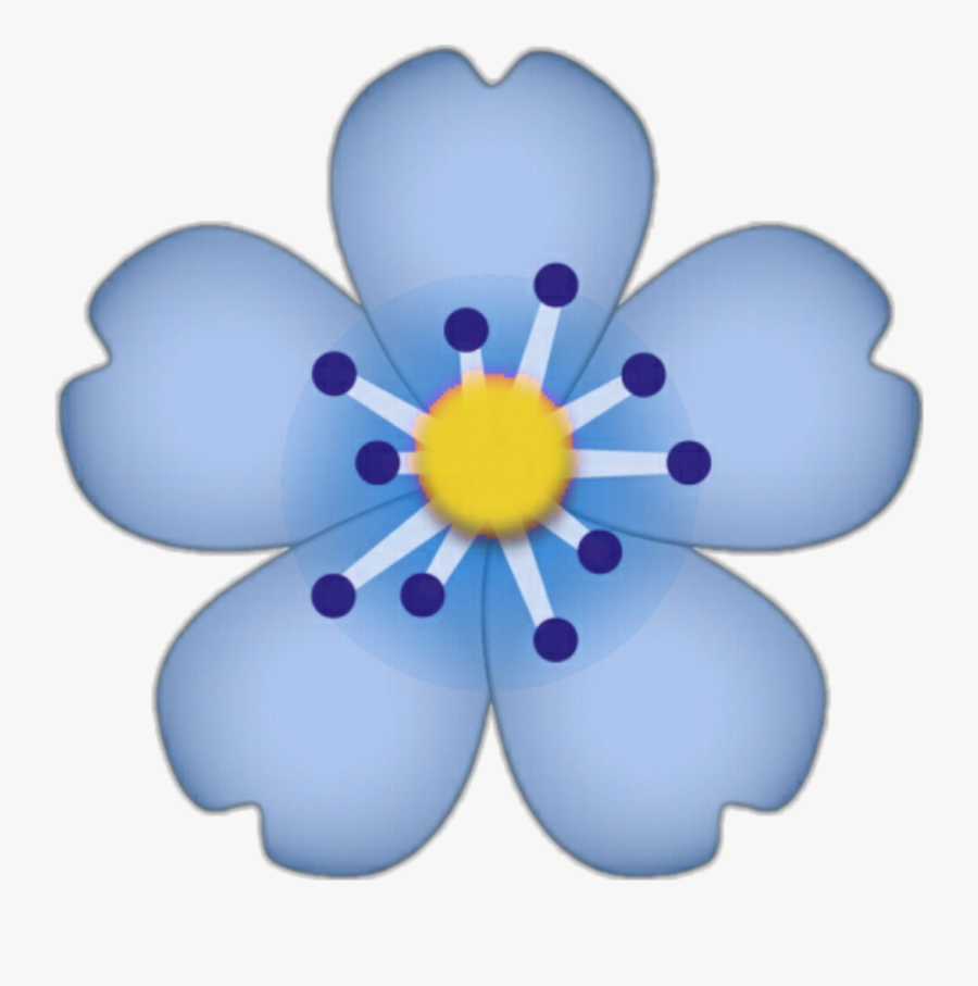 Emoji Apple Iphone Flower Fleur Cute Blue Hibiscusflowe - Transparent Background Flower Emoji, Transparent Clipart