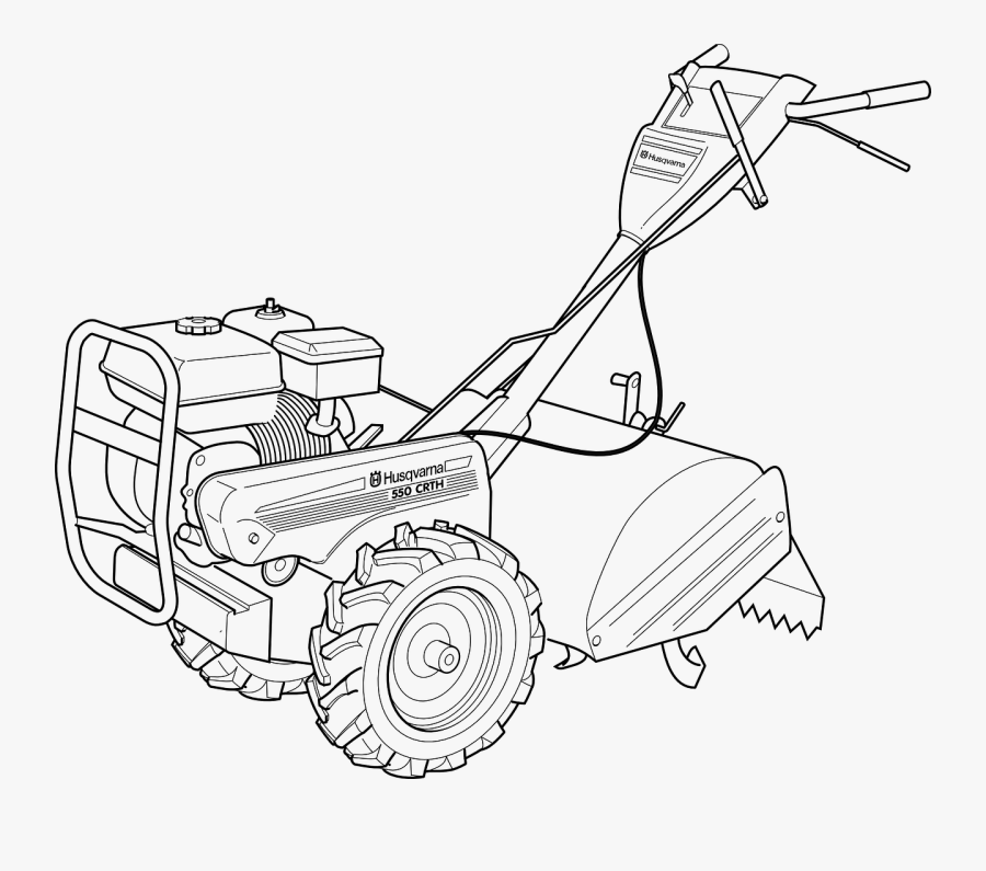 Lawn Mower Mechanical Free Photo - Hand Tractor Drawing, Transparent Clipart