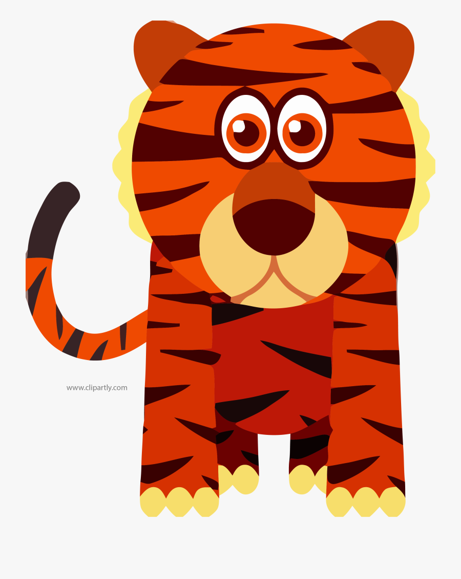 Transparent Orange Animal Clipart - Tiger Clip Art, Transparent Clipart