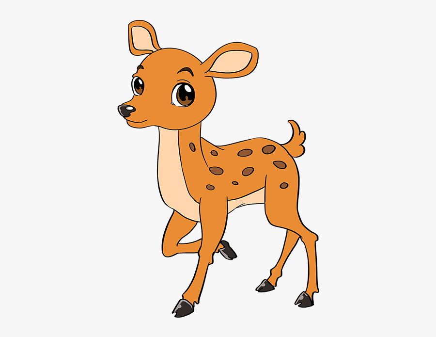 How To Draw Baby Deer - Draw A Baby Deer Step, Transparent Clipart