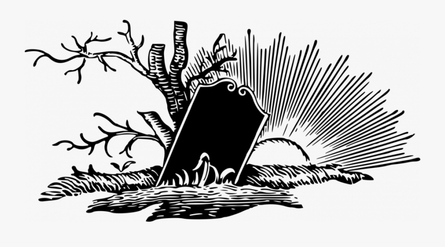 Drawing Grave Marker Cartoon Open Line Free Books - Gravestone Clipart, Transparent Clipart