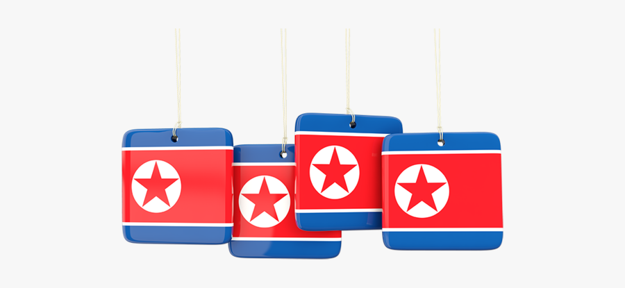 Four Square Labels - Flag Of North Korea, Transparent Clipart