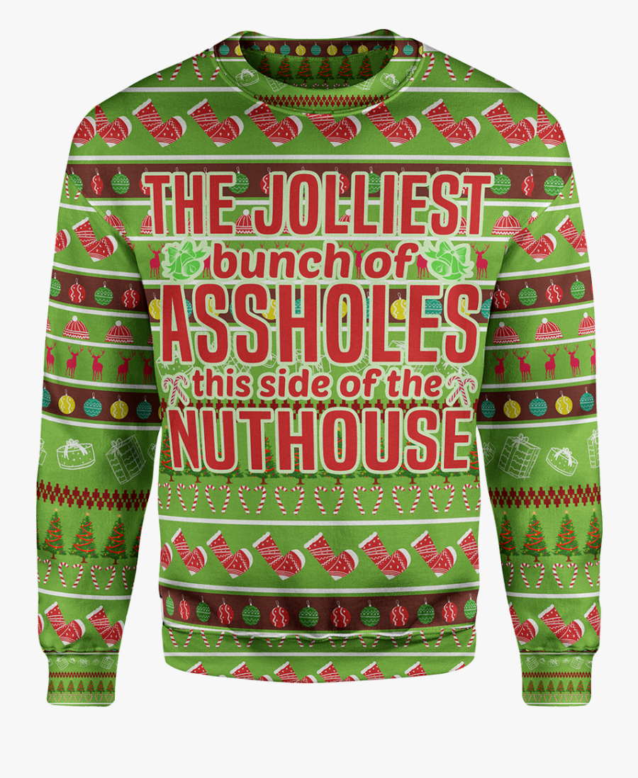 Jolliest Bunch Of Christmas Sweater, Transparent Clipart