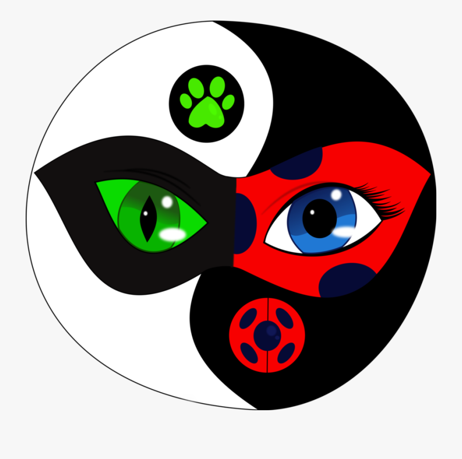 Miraculousladybug Miraculous Ladybug Catnoir Yingyang Ladybug And Cat Noir Logo Free Transparent Clipart Clipartkey