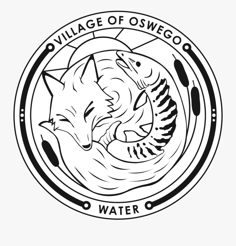 Fox And Muskie Manhole Cover Design - Circle, Transparent Clipart