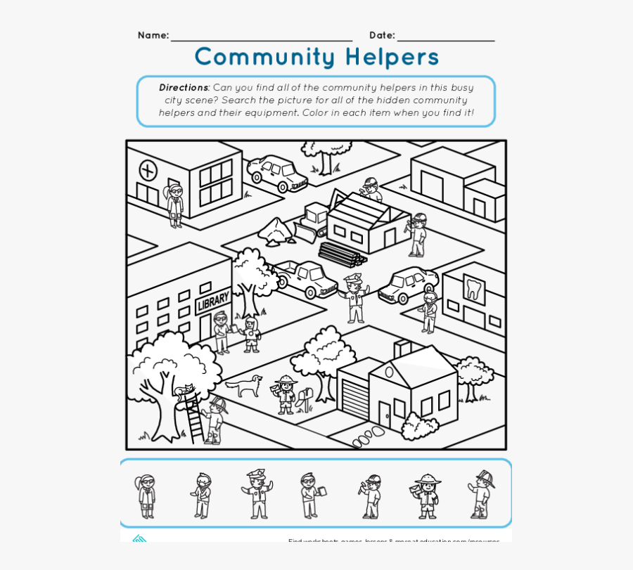 Community Worksheets For Kindergarten, Transparent Clipart