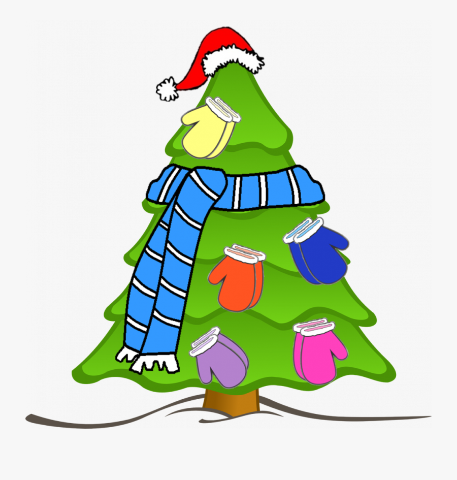 Scarf Hat Mitten Tree Clip Art Car Pictures Car Canyon - Plain Christmas Tree Clipart, Transparent Clipart