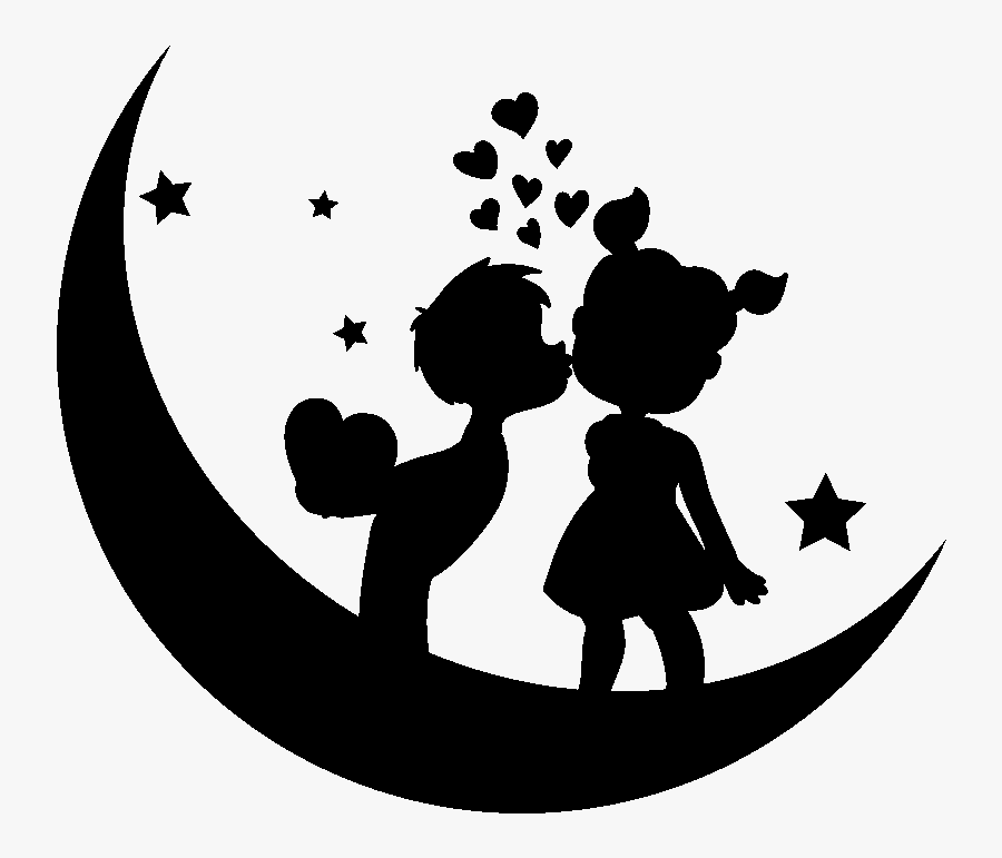 Silhouette Drawing Couple - Silhouette Boy And Girl Png, Transparent Clipart