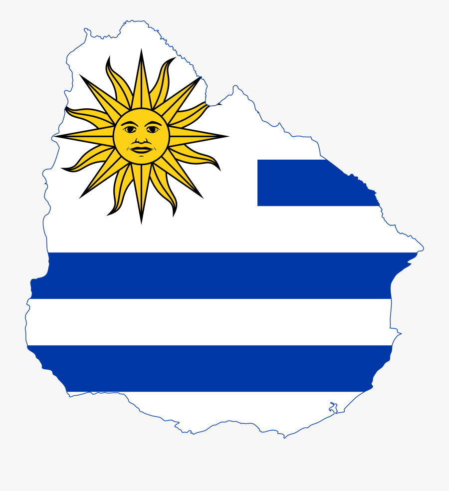 Uruguay Flag Png - Uruguay Map With Flag, Transparent Clipart