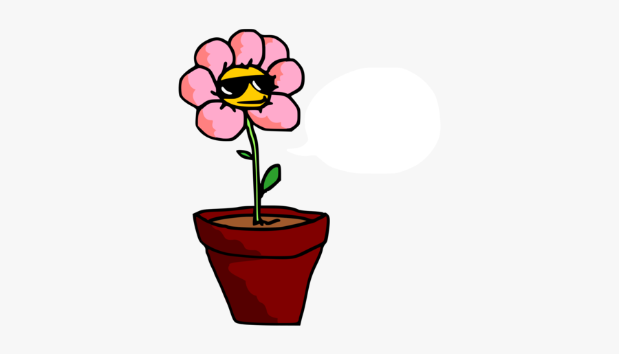 Pink,plant,flower - Cartoon Potted Plant Transparent, Transparent Clipart