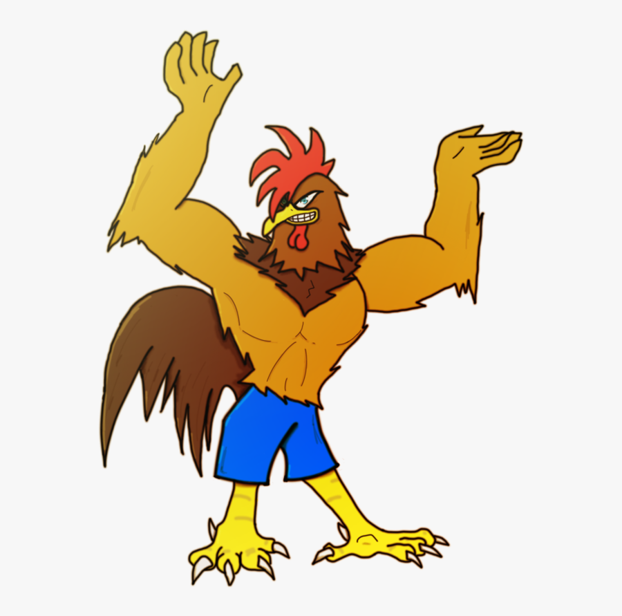 Transparent Rooster Muscle - Chicken Muscle Cartoon, Transparent Clipart