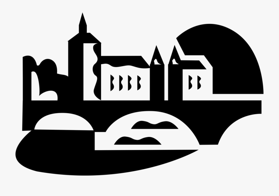 Vector Illustration Of European Christian Cathedral, Transparent Clipart