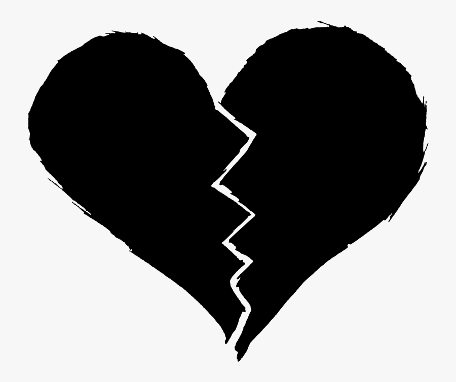 Black Heart Png - Broken Black Heart Png, Transparent Clipart