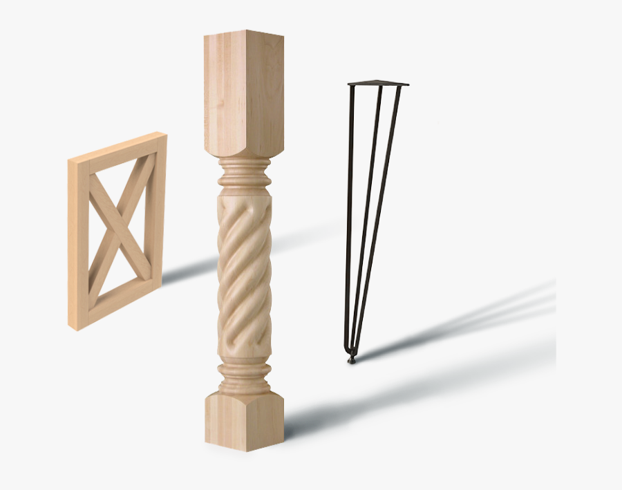 Decorative Wood And Metal Table Legs - Column, Transparent Clipart