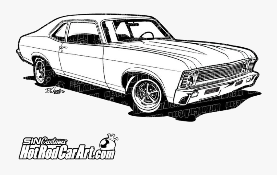 Hot Rod Chevrolet Nova Muscle Car Clip Art Transparent - Chevy Nova Clipart, Transparent Clipart