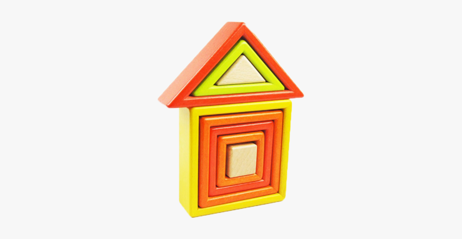 Particle Blocks Wooden Rainbow Inspired Kids Toy - House, Transparent Clipart