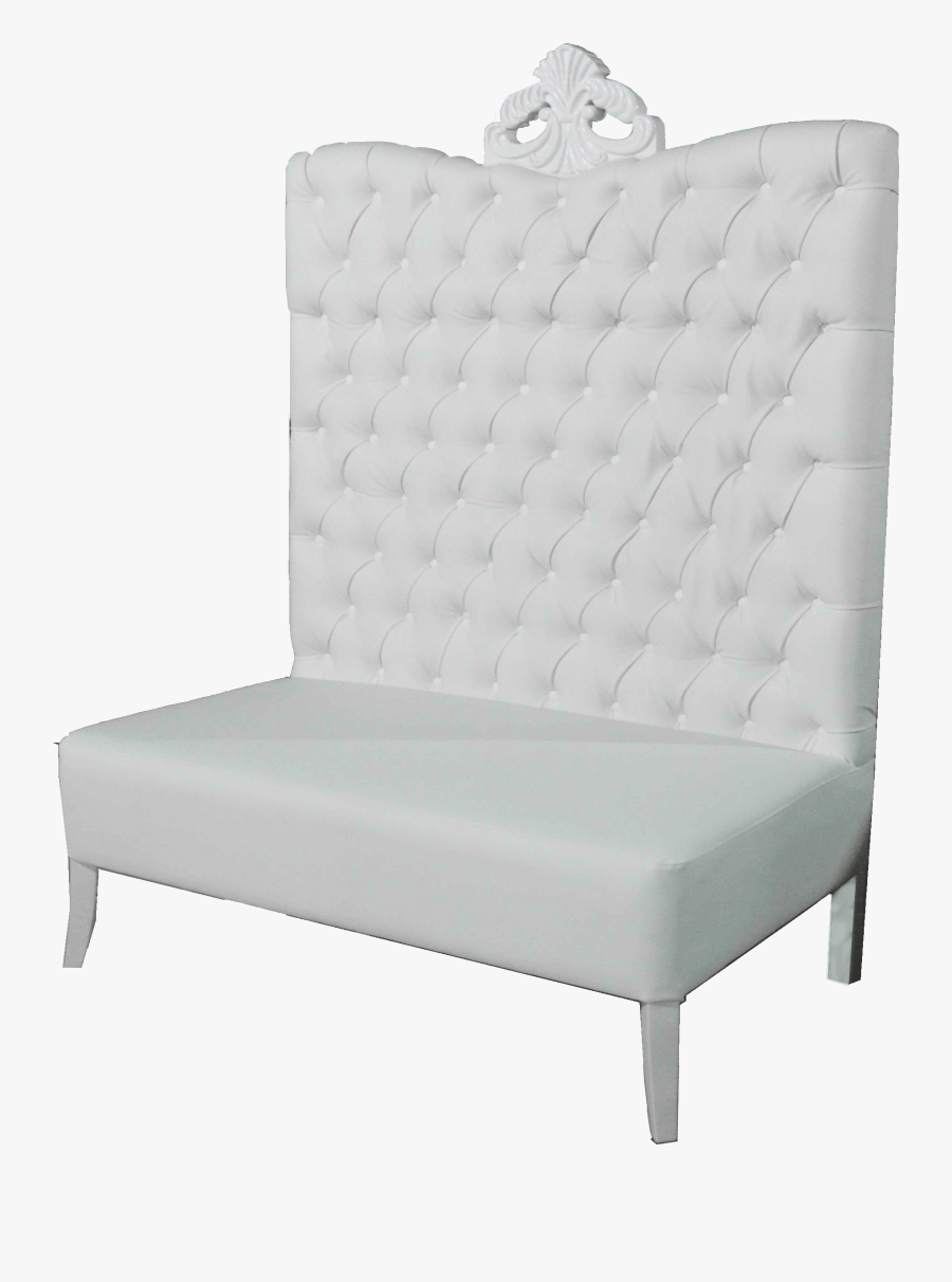 Transparent Couch Clipart Black And White - White High Back Couch, Transparent Clipart