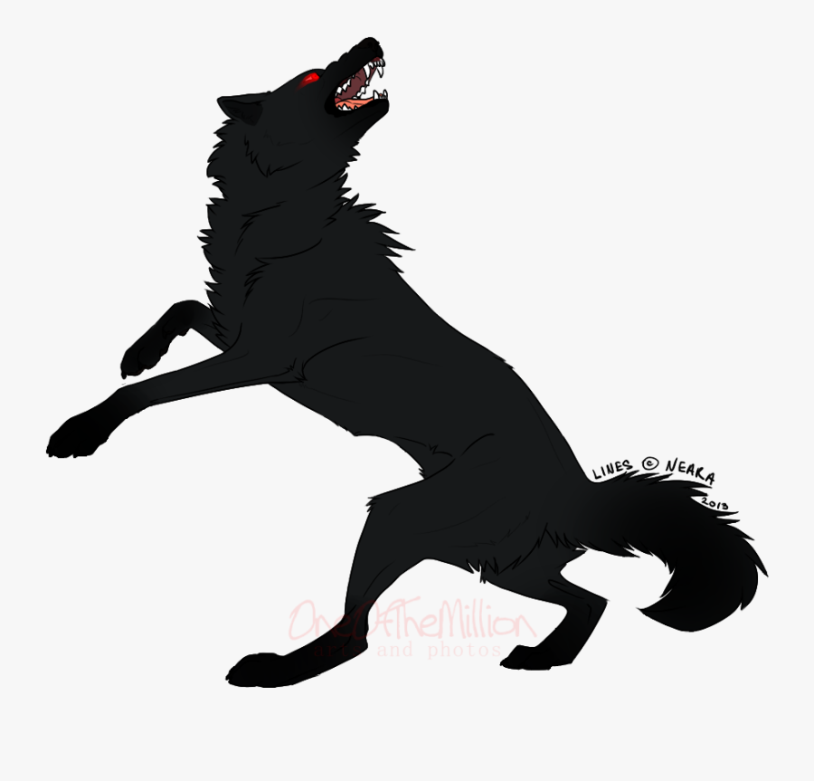 Dog Horse Silhouette Character - Jumping Wolf Angry Drawing, Transparent Clipart