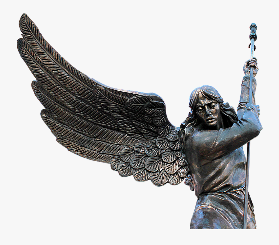 Angel Statue With Spear, Transparent Clipart