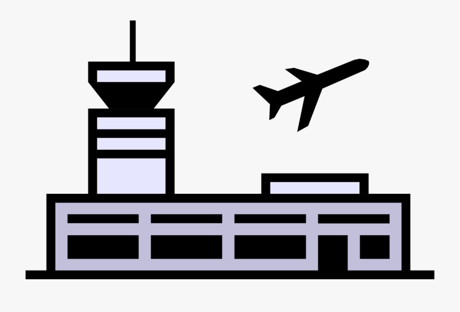 Airport Vector Terminal Vector Freeuse - Airport Clipart Black And White, Transparent Clipart