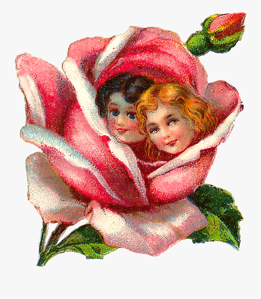 Rose And Children, Transparent Clipart