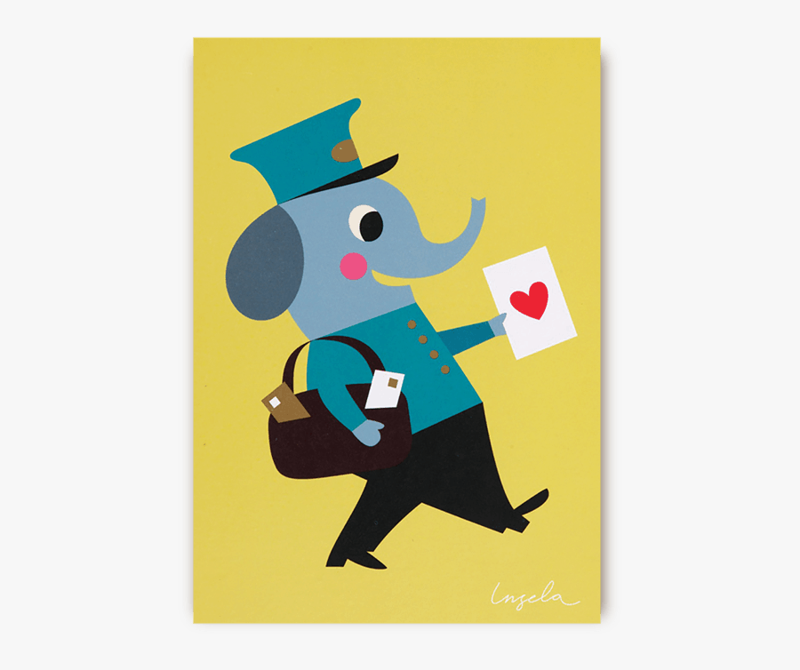 Nelly The Elephant Postcard - Postcard, Transparent Clipart