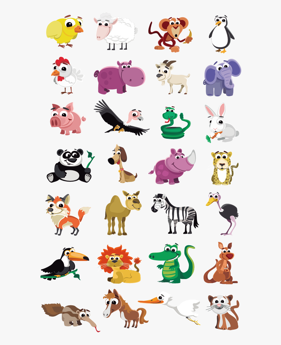 Cute Vector Animal Free Photo Png Clipart - Cartoon Domestic And Wild Animals, Transparent Clipart