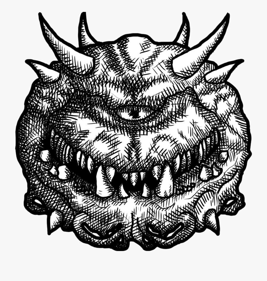 Clip Art Cacodemon Doom - Doom Demon Drawing, Transparent Clipart