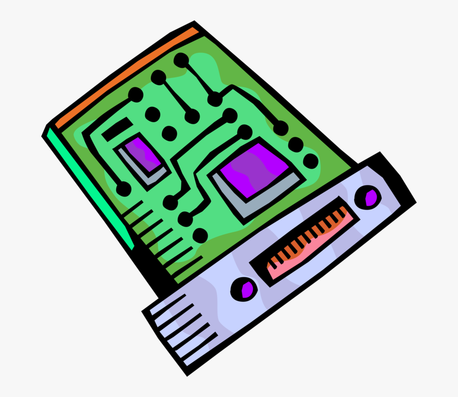 Vector Illustration Of Personal Computer Printed Circuit - Graphic Design, Transparent Clipart