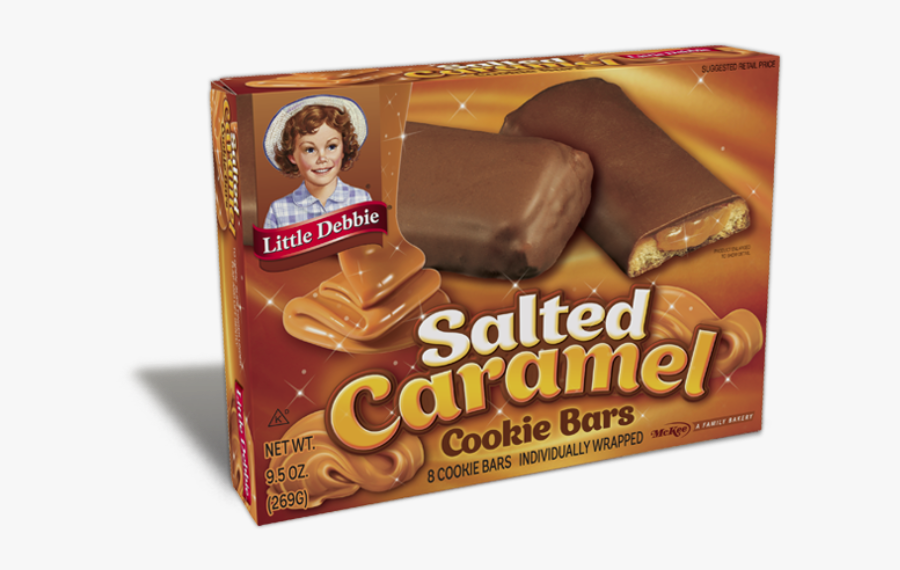 Clip Art Caramel Cookie Bars Little - Little Debbie Salted Caramel Cookie Bars, Transparent Clipart