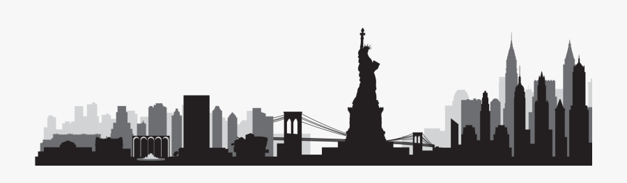Transparent Charlotte Skyline Silhouette Png - New York City Skyline Silhouette Transparent, Transparent Clipart