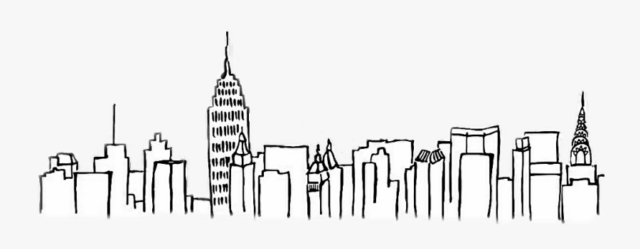 #blackandwhite #adorable #aesthetic #city #newyork - New York Icon Skyline, Transparent Clipart