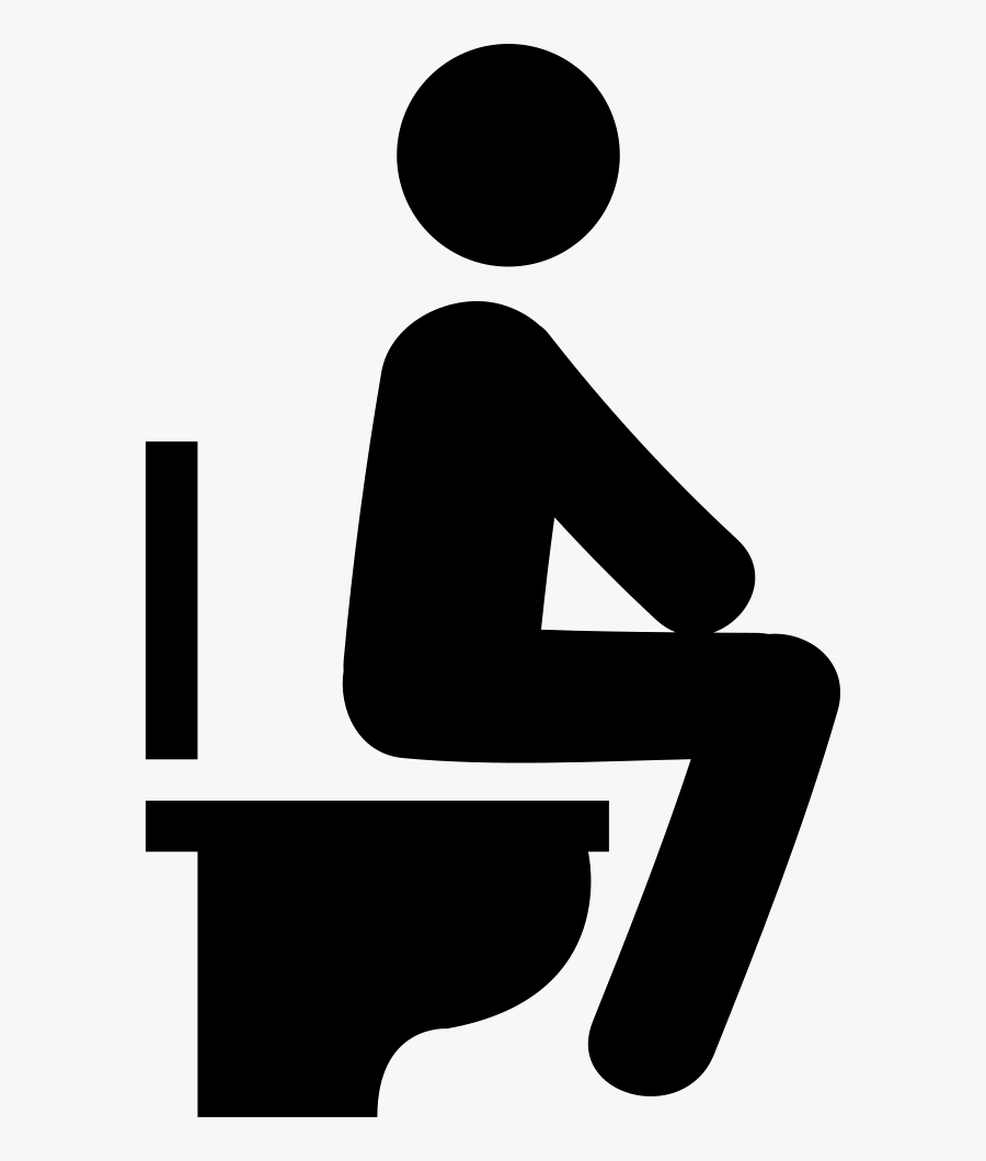 Man Sitting On The Toilet - Symbool Toilet, Transparent Clipart