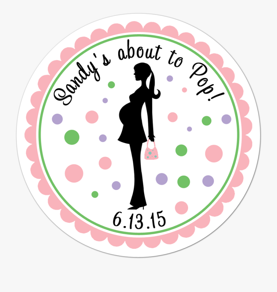 Mother To Be Silhouette Personalized Sticker Baby Shower - Baptismal Souvenirs Tags, Transparent Clipart