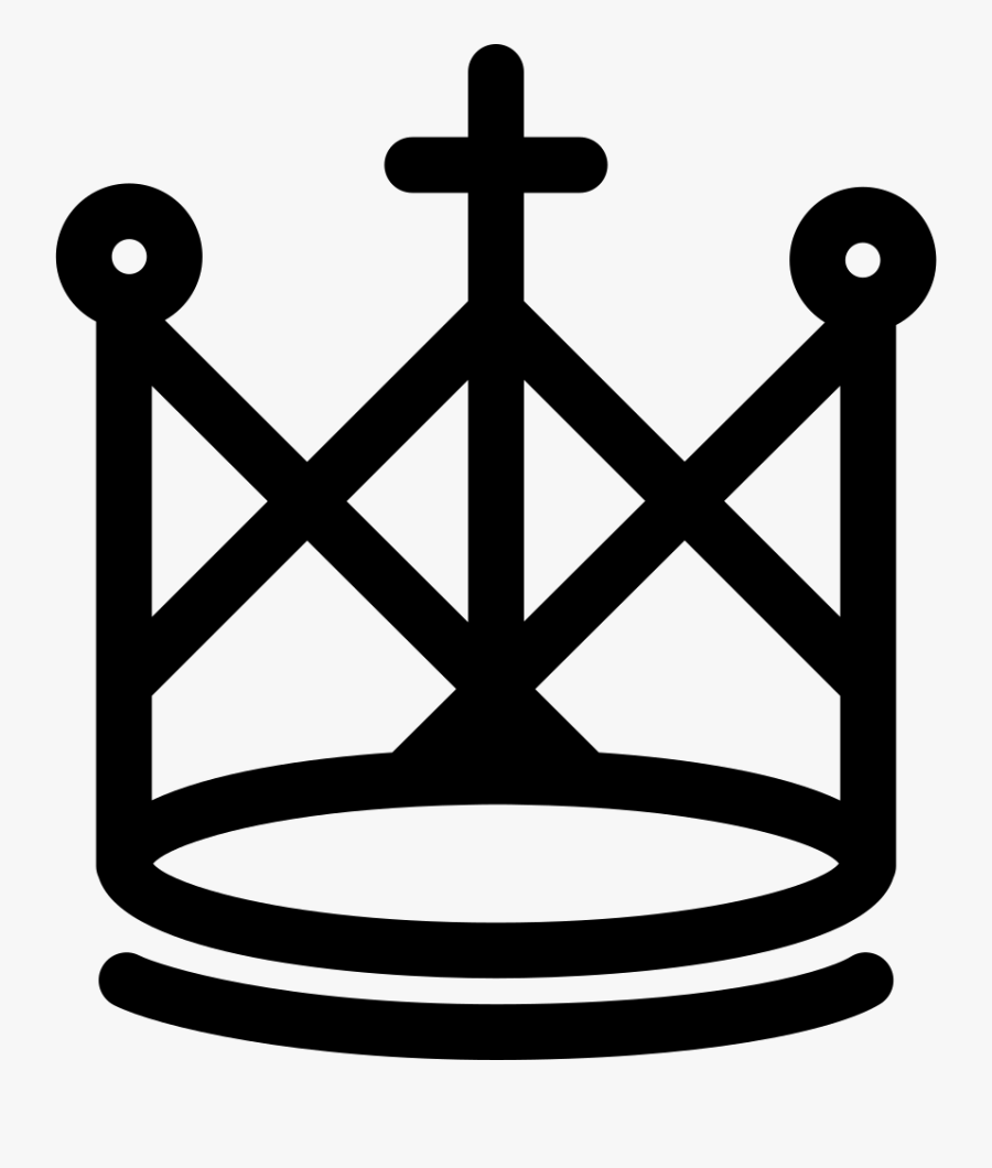 Royal Crown Design Of Lines With A Cross In The Middle - Disegno Di Una Corona, Transparent Clipart