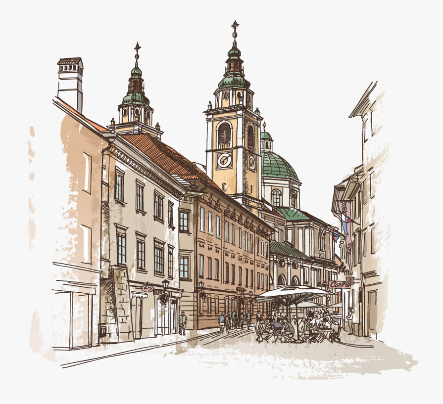 Kingdom City Sketch United House -painted Architecture - Architecture Png, Transparent Clipart