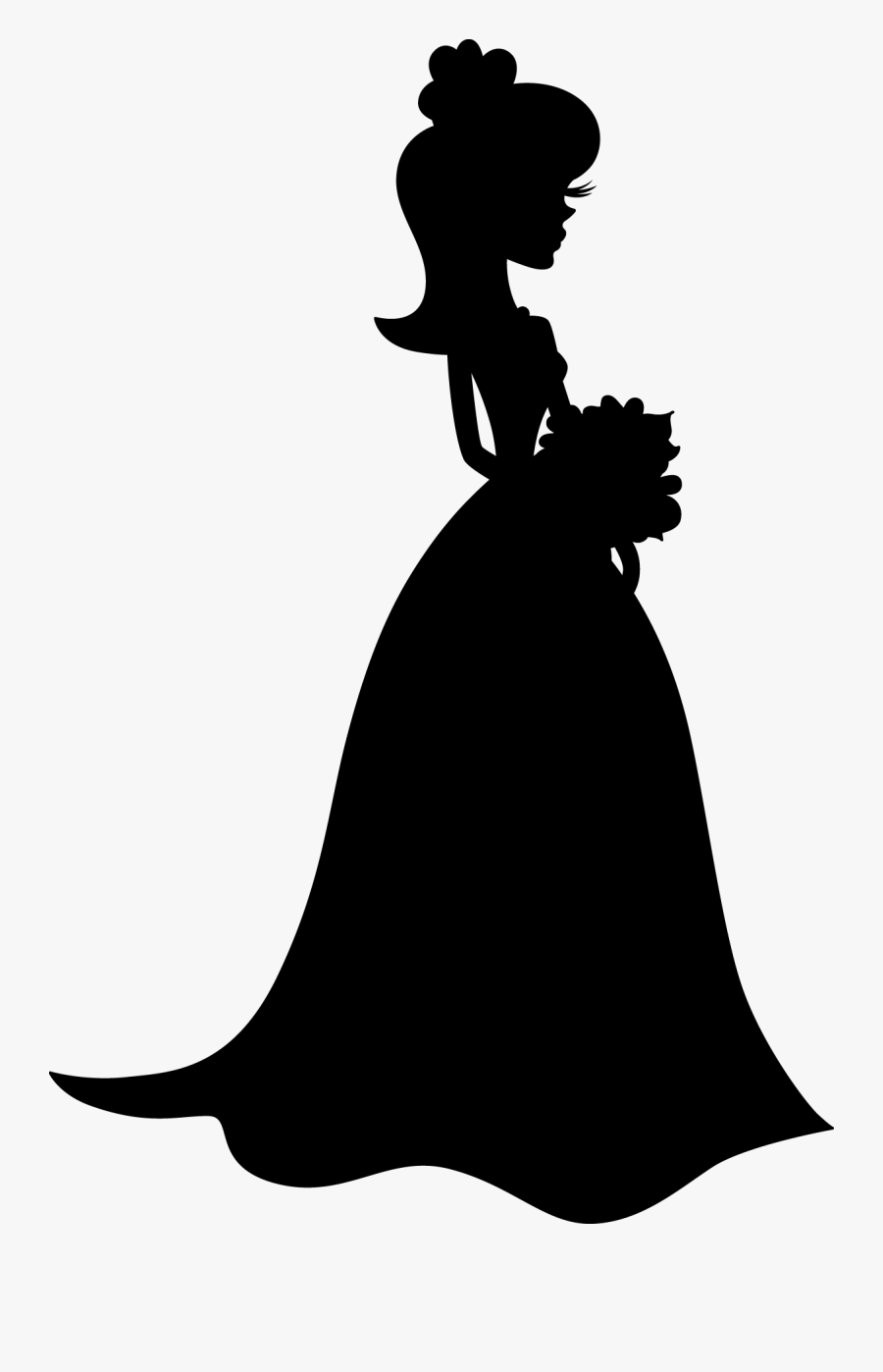 Clip Art Dress Silhouette Woman Evening Gown - Silhueta Mulher De Vestido, Transparent Clipart