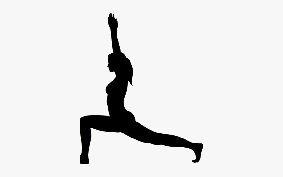 Transparent High Lunge Yoga Pose - ヨガ シルエット, Transparent Clipart