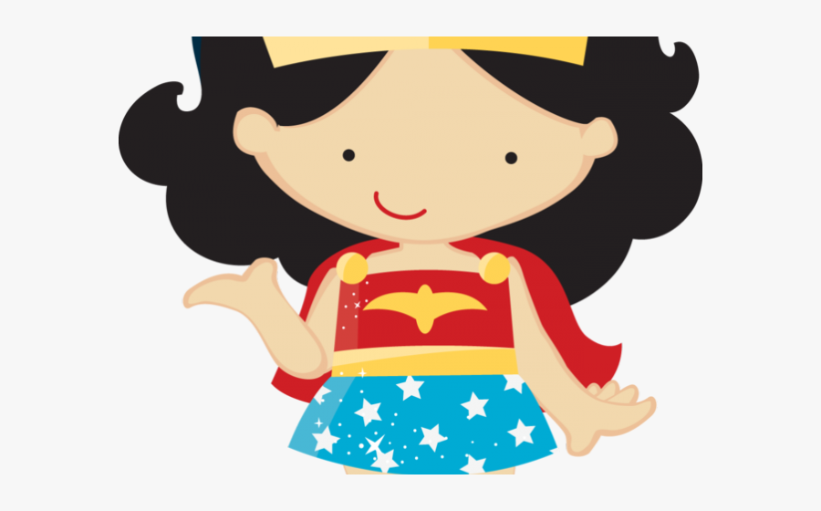 Superman Clipart Toddler - Baby Wonder Woman Cartoon, Transparent Clipart