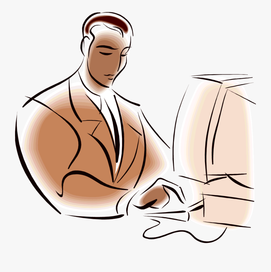 Working Styles In Ict Clipart , Png Download - Computer And Men Clip Art, Transparent Clipart