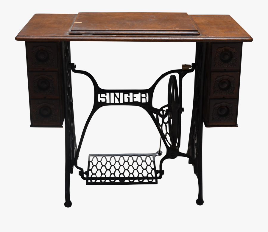 Antique Singer Sewing Machine Table - Singer Sewing Machine Table Converted, Transparent Clipart