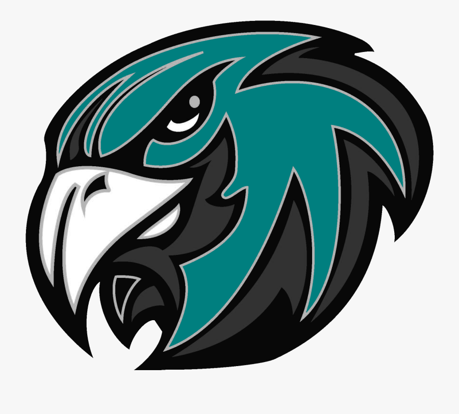 Teal Gray And Black Hawk Head Logo - Hickory Hawks, Transparent Clipart